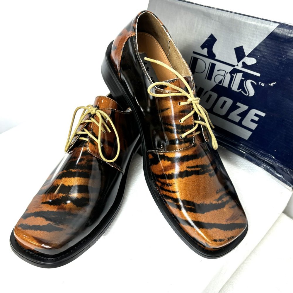 Vintage Brown Zebra Oxford Formal Zoot Suit Dress Shoe Rare OOAK NWOT